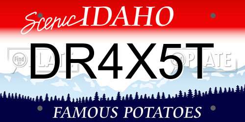 DR4X5T Idaho License Plate