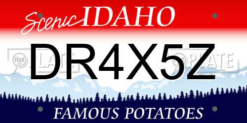 DR4X5Z Idaho License Plate