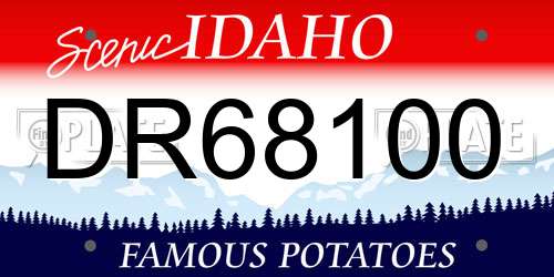 DR68100 Idaho License Plate