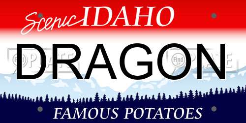DRAGON Idaho License Plate