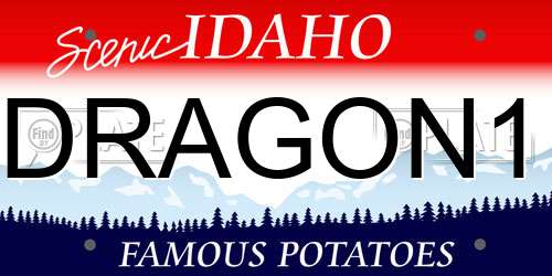 DRAGON1 Idaho License Plate