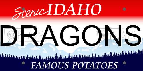 DRAGONS Idaho License Plate