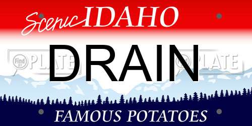 DRAIN Idaho License Plate
