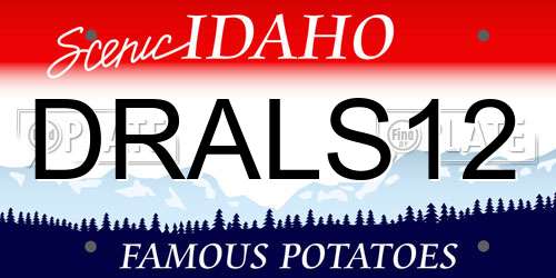 DRALS12 Idaho License Plate