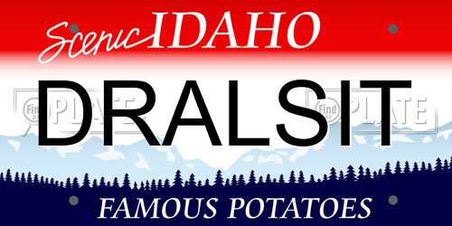 DRALSIT Idaho License Plate