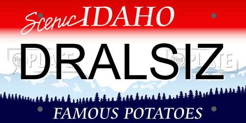 DRALSIZ Idaho License Plate