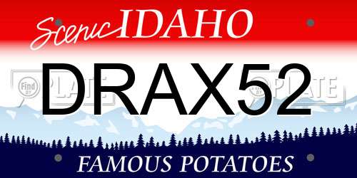 DRAX52 Idaho License Plate
