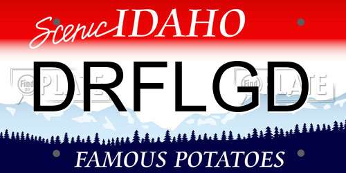 DRFLGD Idaho License Plate