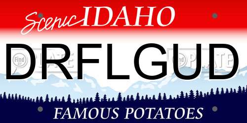 DRFLGUD Idaho License Plate