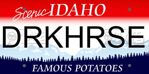 DRKHRSE Idaho License Plate