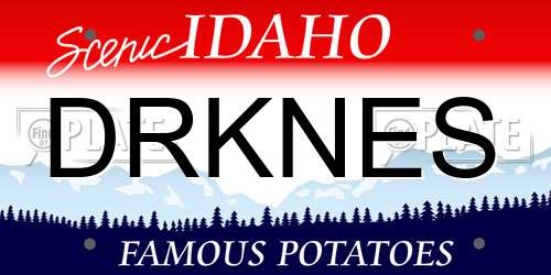 DRKNES Idaho License Plate