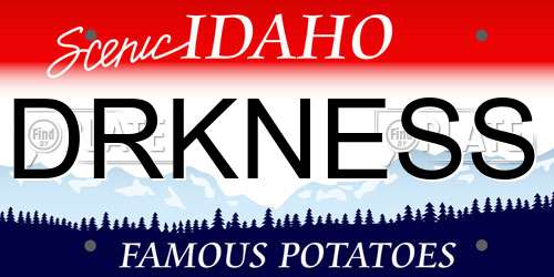 DRKNESS Idaho License Plate