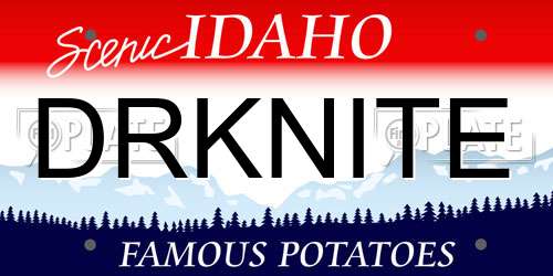 DRKNITE Idaho License Plate