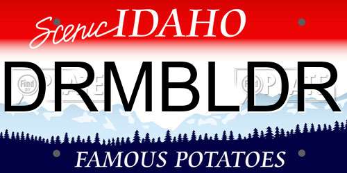 DRMBLDR Idaho License Plate