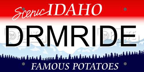 DRMRIDE Idaho License Plate