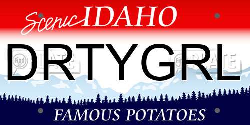 DRTYGRL Idaho License Plate
