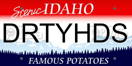 DRTYHDS Idaho License Plate