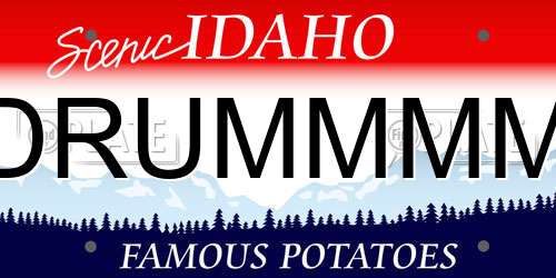DRUMMMM Idaho License Plate
