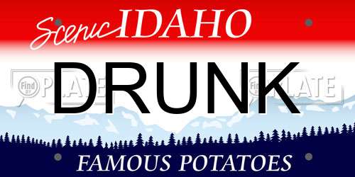 DRUNK Idaho License Plate