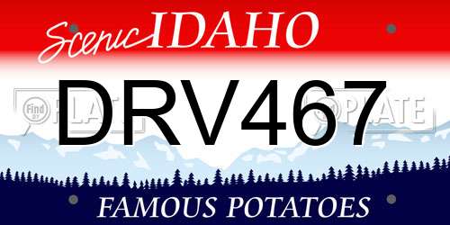 DRV467 Idaho License Plate