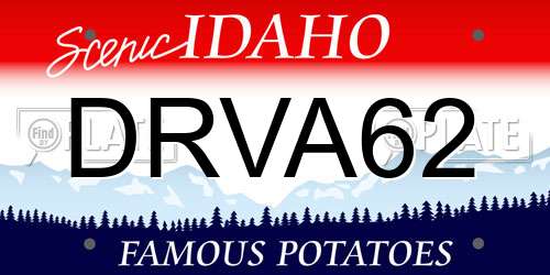 DRVA62 Idaho License Plate