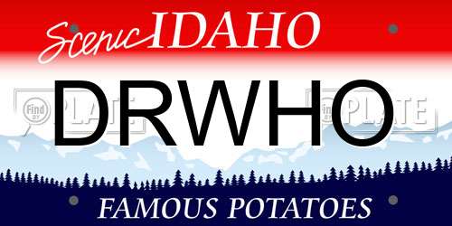 DRWHO Idaho License Plate