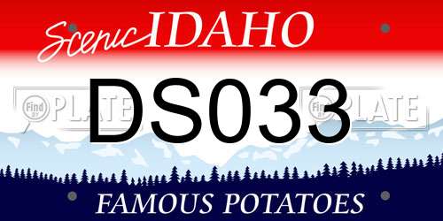 DS033 Idaho License Plate