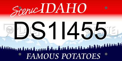 DS1I455 Idaho License Plate
