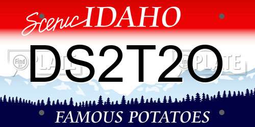 DS2T2O Idaho License Plate