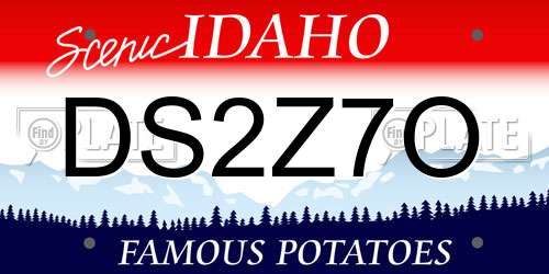 DS2Z7O Idaho License Plate