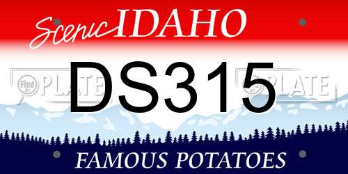 DS315 Idaho License Plate