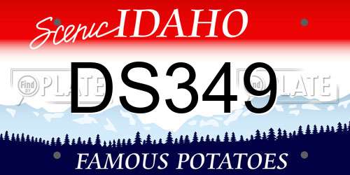 DS349 Idaho License Plate