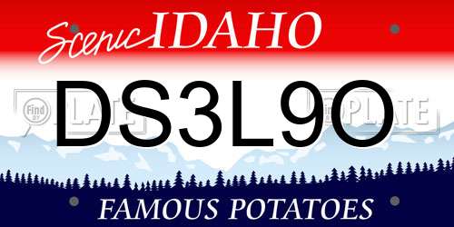 DS3L9O Idaho License Plate