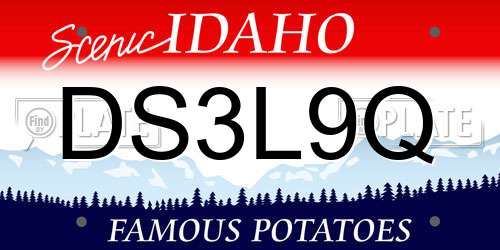 DS3L9Q Idaho License Plate