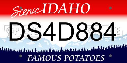 DS4D884 Idaho License Plate