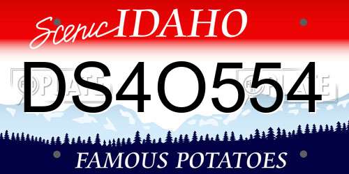 DS4O554 Idaho License Plate
