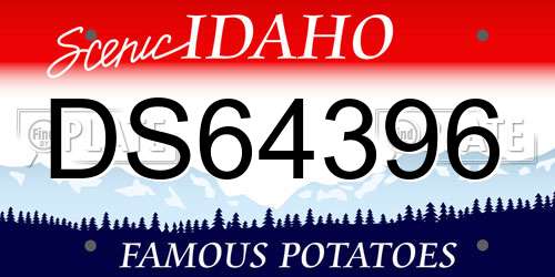 DS64396 Idaho License Plate
