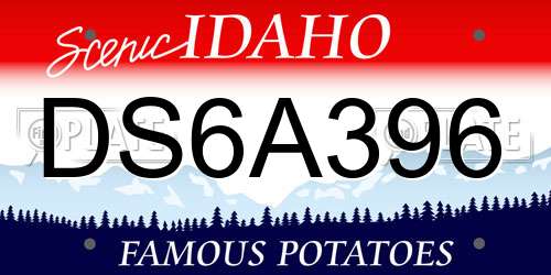 DS6A396 Idaho License Plate