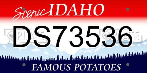 DS73536 Idaho License Plate