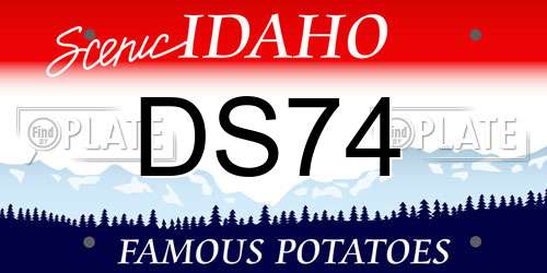 DS74 Idaho License Plate