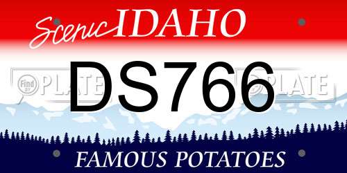 DS766 Idaho License Plate
