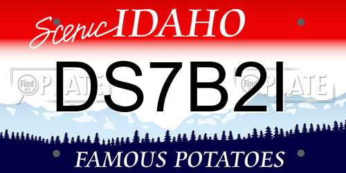 DS7B2I Idaho License Plate