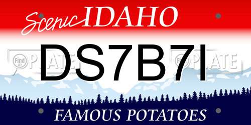 DS7B7I Idaho License Plate