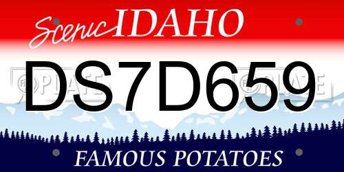 DS7D659 Idaho License Plate