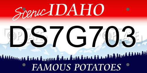 DS7G703 Idaho License Plate