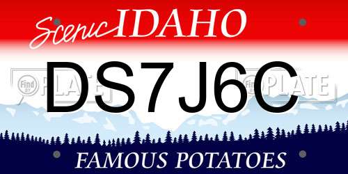 DS7J6C Idaho License Plate