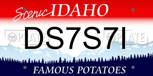 DS7S7I Idaho License Plate