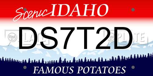 DS7T2D Idaho License Plate