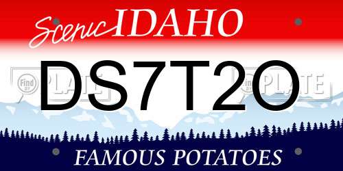 DS7T2O Idaho License Plate