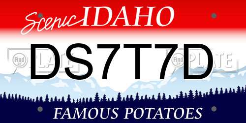 DS7T7D Idaho License Plate